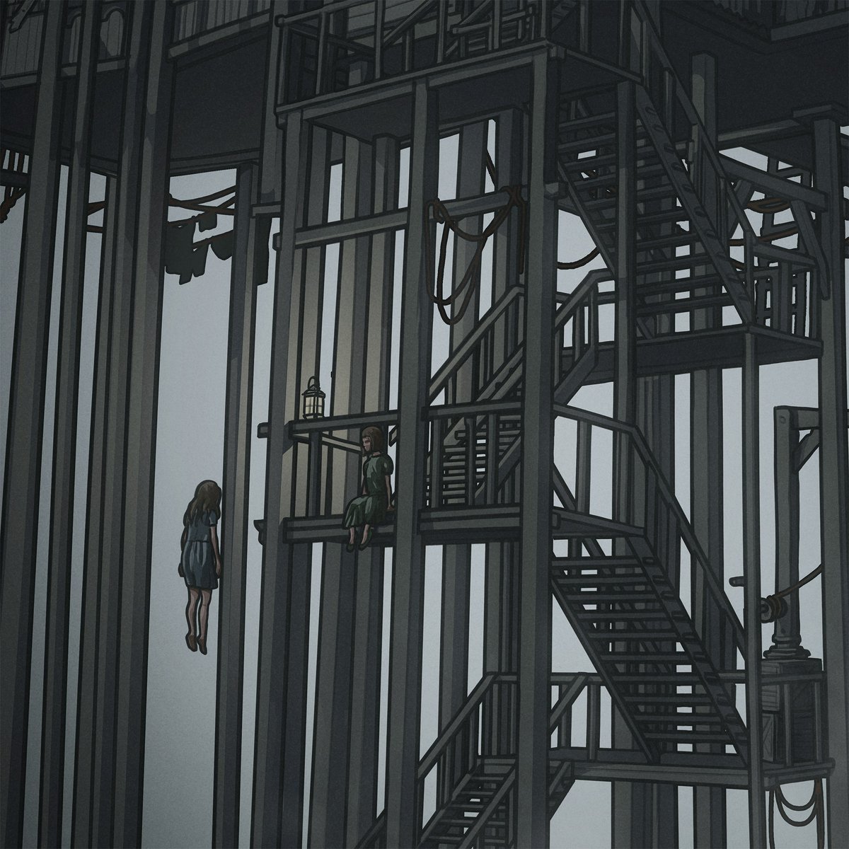 paperraincoat's tweet photo. “The fog is early today.”
“It has unfinished business. Ghosts know all about unfinished business.”
“...”
“Why don’t you ever come inside?”
“Because something up there thinks I’m you.”
.
.
#digitalart #conceptart #comicart #stilts #ghosts #hauntedhouse #staircase #fog https://t.co/x94UOf8hns