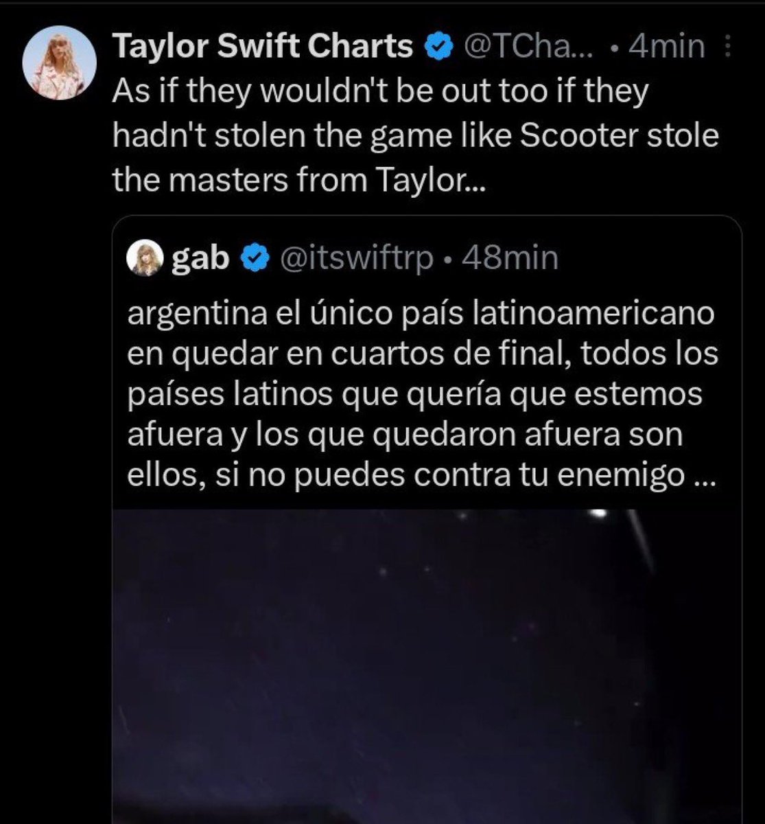 folksoldat's tweet photo. @bejeweledrobin @TChartSwift @daviidsoinlove_ Just so you know, this account keeps comparing a World Cup match to what happened with Taylor’s masters (we all know how much she suffered) They’re also blocking everyone who calls them out, which is why I’m telling you. I don’t think it’s okay to mock something that painful https://t.co/hUEZqFIhhq