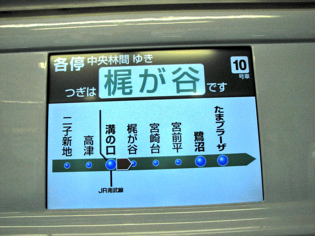 Extremehuman's tweet photo. この辺の表示20年前らしくて自身の老いを感じてこわい 当時は車内にテレビがある都会の電車すげーって思っていたな https://t.co/AQepNF4Udv