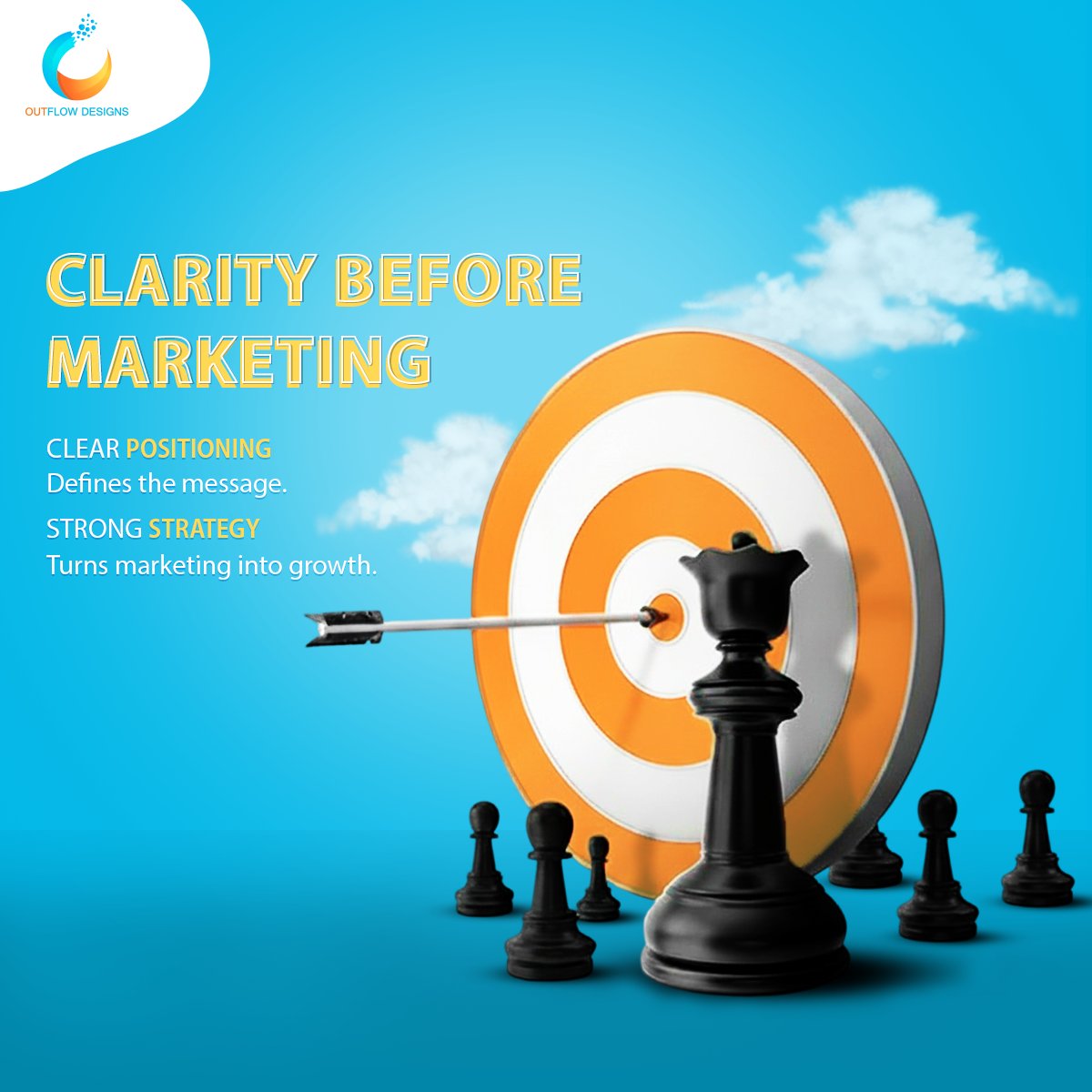 OutflowDesigns's tweet photo. Most businesses don’t need more marketing.
They need clearer thinking.

More ads won’t fix weak positioning.
 More content won’t fix an unclear message.
Growth starts when strategy becomes clear.

Do you agree or disagree?
 #OutflowDesigns #MarketingStrategy https://t.co/4XKHFzoa4t