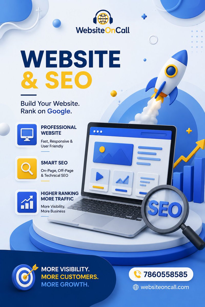 websiteoncall's tweet photo. 🚀 Website & SEO Services to Grow Your Business
A professional website is the foundation of every successful business
🌐 Website: https://t.co/thGU0pnD82
Call: 7860558585
#WebsiteOnCall #WebsiteDevelopment #WebDevelopment #WebsiteDesign #ProfessionalWebsite #BusinessWebsite https://t.co/N37qG2G5bw
