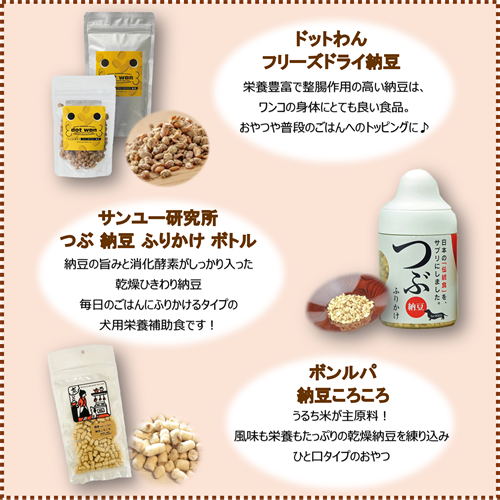 p2x_official's tweet photo. 🫘7月10日は『納豆の日』🫘

🐶栄養豊富で整腸作用の高い納豆は
ワンコの身体にとても良い食品です‼
いつものごはんにトッピングしたり
おやつとしてあげたりできます！

👇おすすめの納豆商品3選👇
各店舗にて好評発売中🐾
＃P2 #ピーツー ＃犬 ＃犬のおやつ #納豆の日
#ペット用品 ＃犬のいる暮らし https://t.co/FIOXwBN0LM