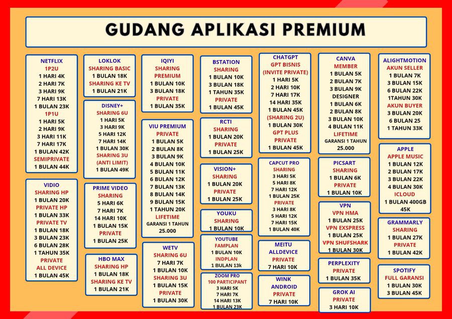 quoerror's tweet photo. WTS WTB MARI BELI JUAL APP PREMIUM PRO DIJAMIN CEPAT RAMAH DAN TERPERCAYA, TANYA DURASI? BOLEH

NETFLIX DISNEY HBO VIU WETV YOUTUBE IQIYI BSTATION YOUKU CAPCUT CANVA MS365 LOKLOK PRIME DLL 

Fastrespon: https://t.co/eiDEETqUDA
#zonauang #zonajajan 0371649fsg; https://t.co/ZFWEvZHS2u