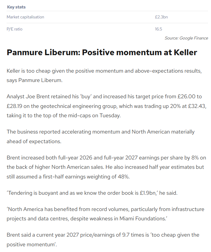 entrustTMF's tweet photo. #KLR Panmure Liberum: Positive momentum at Keller https://t.co/CWZqXFnB3J