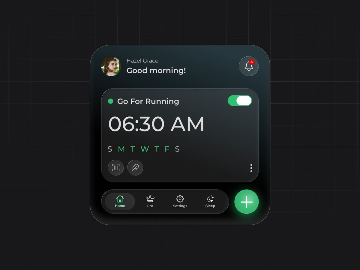 Pritesh1304's tweet photo. Redesigned an alarm app in dark mode - cleaner UI, better contrast, smoother flow.

Same product, upgraded experience. 🌙⏰

#UIUX #DarkMode #AppDesign #MobileUI #ProductDesign https://t.co/5xIECg8PYj