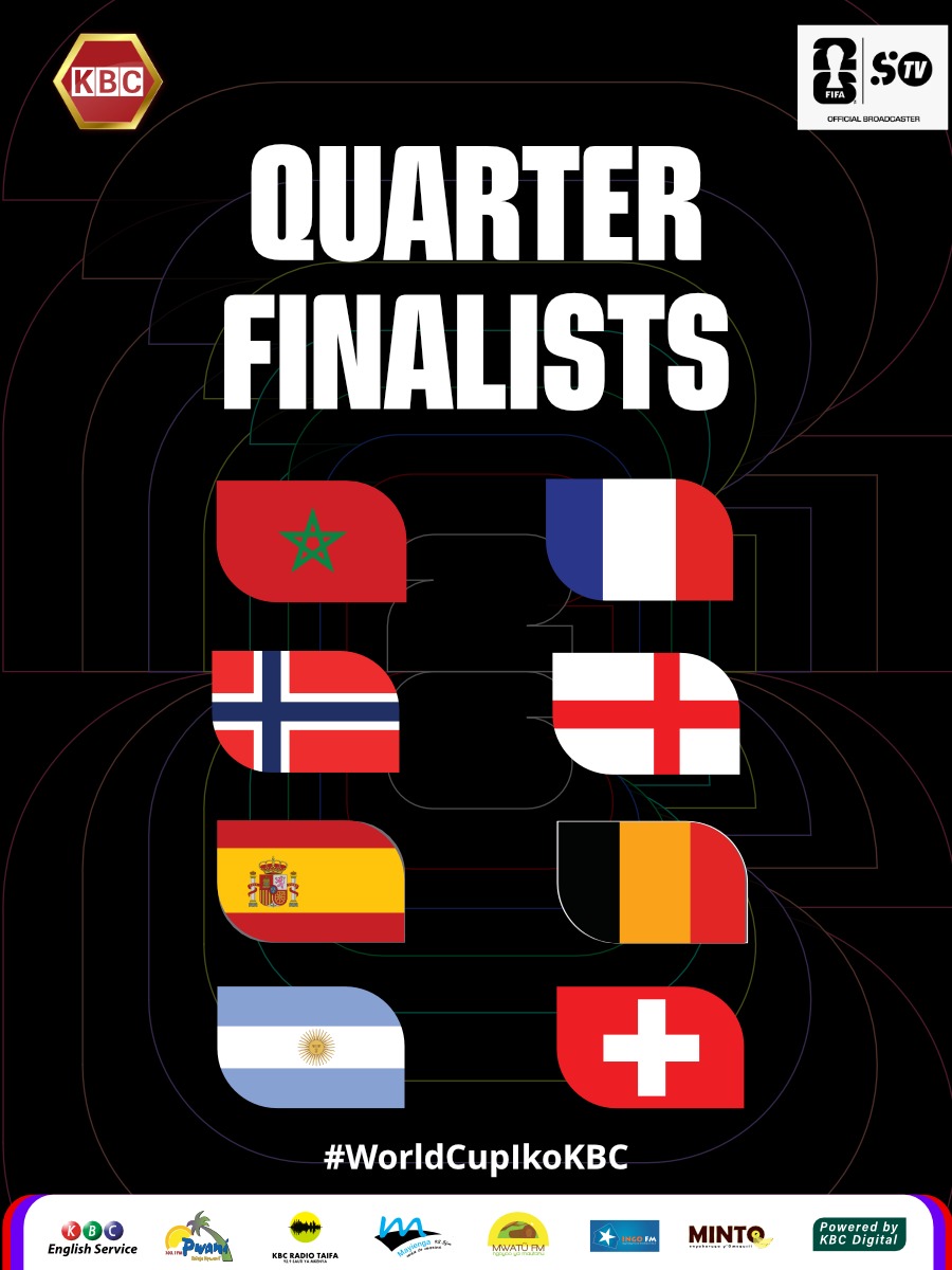 KBCChannel1's tweet photo. FIFA World Cup 2026 Quarter Finalists

#WorldCupIkoKBC https://t.co/JHzZZRQK8X