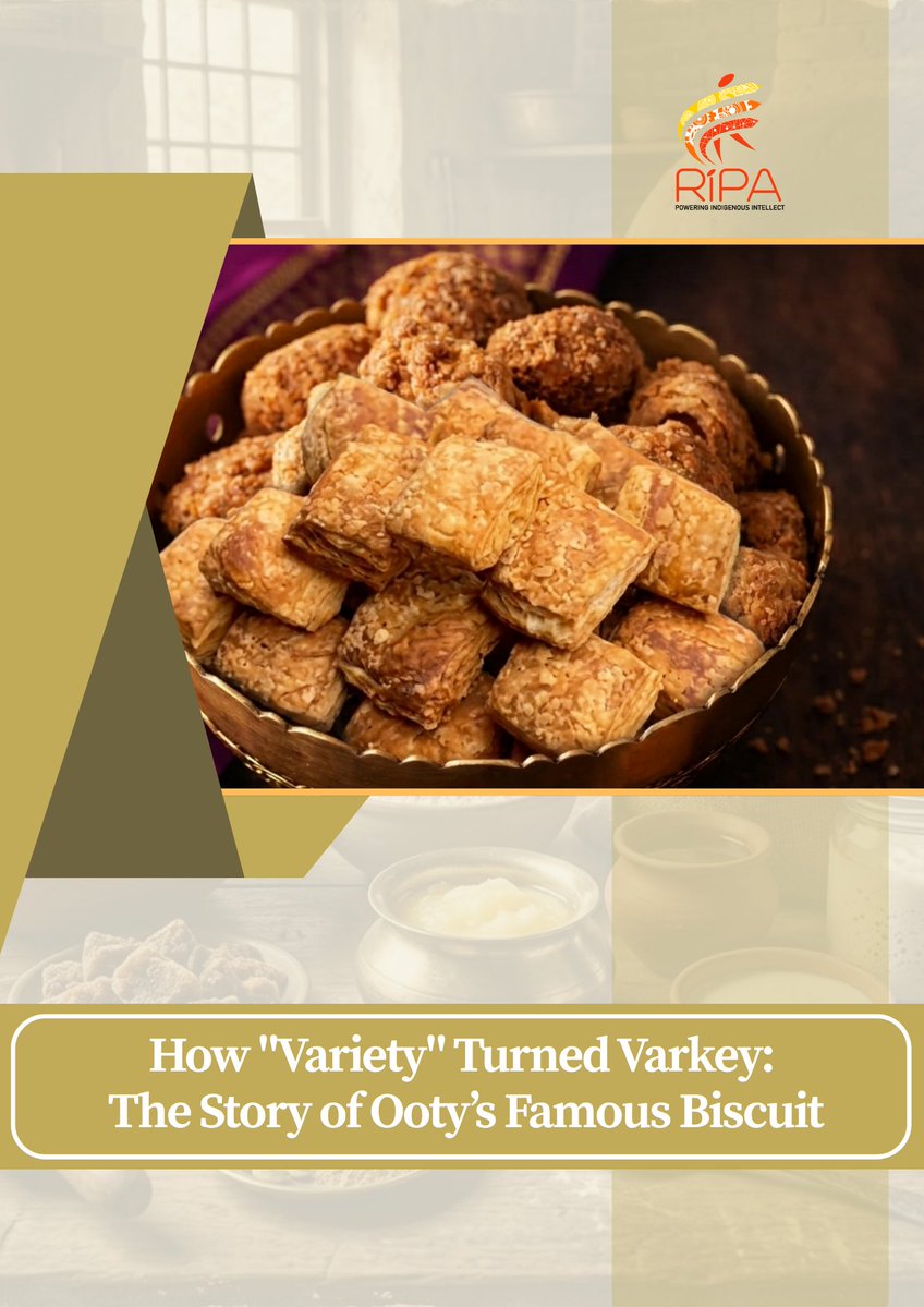 ripaonlineindia's tweet photo. The Ooty Varkey is not just a biscuit; it is a delicious product of geography, history, and local ingenuity. This humble, flaky pastry stands as the Nilgiri hills’ most iconic snack.
Read the full blog: https://t.co/GLsTd9FpEj
#ripa #gitag #tamilnadu #ooty #varkey https://t.co/7Jb97HPgu1