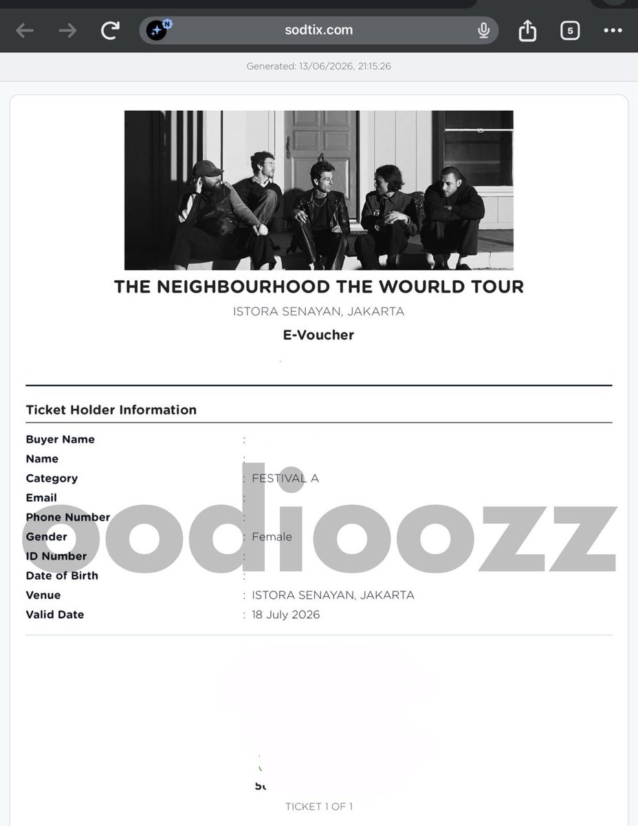 oodioozz's tweet photo. ‼️WTS 1 TICKET THE NEIGHBOURHOOD JAKARTA, TRUSTED‼️

- Festival A
- 1,8 (under price)
- Boleh nego

SERIOUS BUYER ONLY

#Theneighbourhoodjakarta #thenbhd #wtb #wts #zonauang #zonajajan https://t.co/uA2hZmg6tx