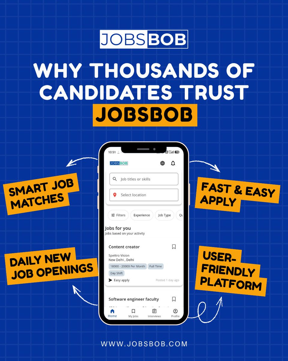 JobsBobOfficial's tweet photo. Thousands trust JobsBob—and here's why. 💙

✅ Smart job matches
⚡ Easy apply
📌 Daily new jobs
Find your next opportunity today.
📲 Download JobsBob.

#JobsBob #JobSearch #Jobs #Careers #Hiring https://t.co/p9KMFSUJD3