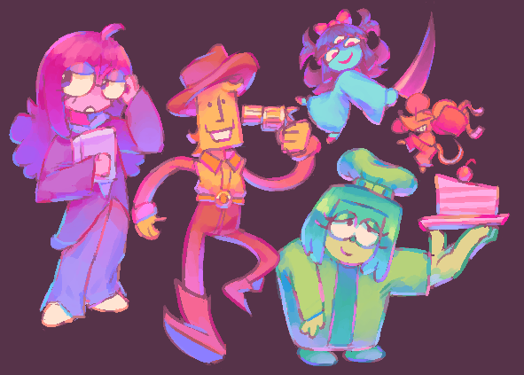 Sunnii_W's tweet photo. havent played deltarune past chapter 1💙💚💜💛🧡 https://t.co/ss6u2FM01H