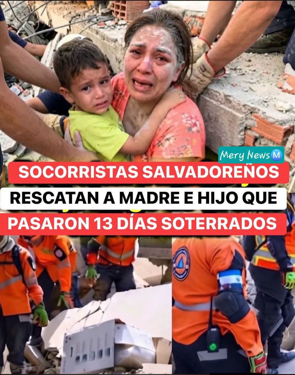 Luisrgrb65's tweet photo. 🚨Bendito Dios - SE LOGRÓ 13 DIAS una madre y su hijo fueron rescatados por socorristas salvadoreños en #venezuela , gracias. 

Un milagro ocurrió entre los escombros 
de los edificios colapsados en La Guaira. 
Una madre protegió a su hijo y ambos lograron sobrevivir https://t.co/sgmAQkmpNo