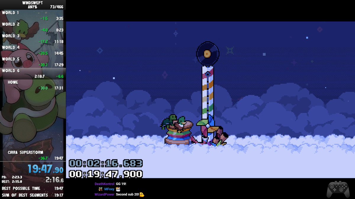 Windswept Any%、19:47！！ 世界で2番目の20分切り達成です🦆🐢