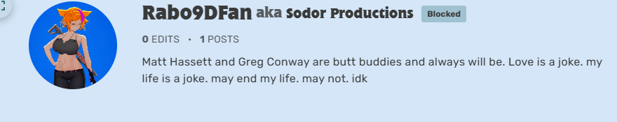 GregConwy's tweet photo. Well, I don't have much else to say regarding current events, but you had it coming bud. Serves you right for all the shit, lies and the unhealthy obsessions you've had with other users that you pulled off for years bud.

Please reconsider your life for Christ sake. https://t.co/8aKQi3aqJw