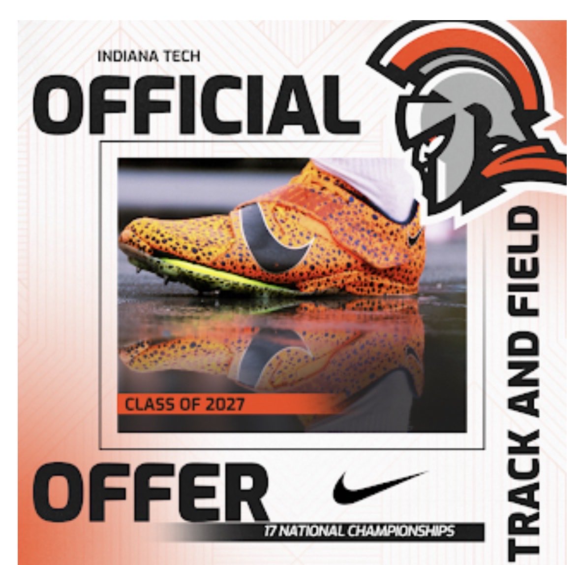 LaiOnThaTrack's tweet photo. Honored and incredibly grateful to receive a Track &amp; Field offer from Indiana Tech University! Thank you to the coaching staff for believing in me and giving me this opportunity. @INTechTF 
#GoSycamores #TrackAndField #Blessed #StudentAthlete #ClassOf2027 https://t.co/243uw6Ax8U