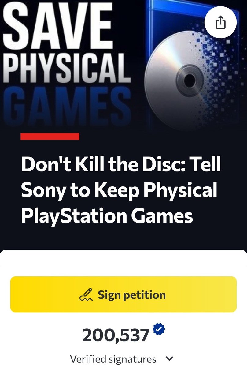 kjngamer's tweet photo. The "don't kill the disc" petition has reached over 200k signatures

https://t.co/eyZlXLJhQI https://t.co/iWTYYa4gqL