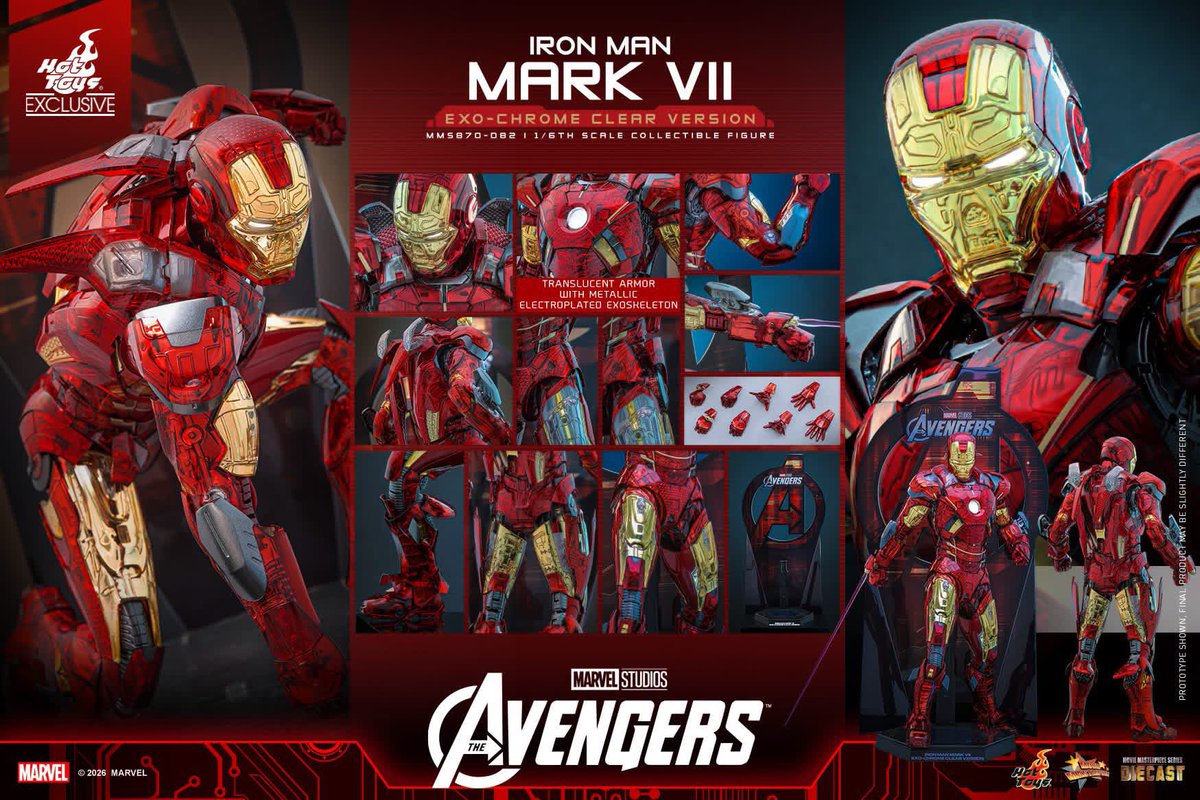 6thscale_KaWu's tweet photo. 【The Avengers - 1/6th scale Iron Man Mark VII (Exo-Chrome Clear Version) Collectible Figure [Hot Toys Exclusive]】

New announcement!

Part 4

#IronMan #MarkVII #ExoChromeClearVersion #HotToysCollectibles #HotToysExclusive https://t.co/Q9L0pzJ3NW
