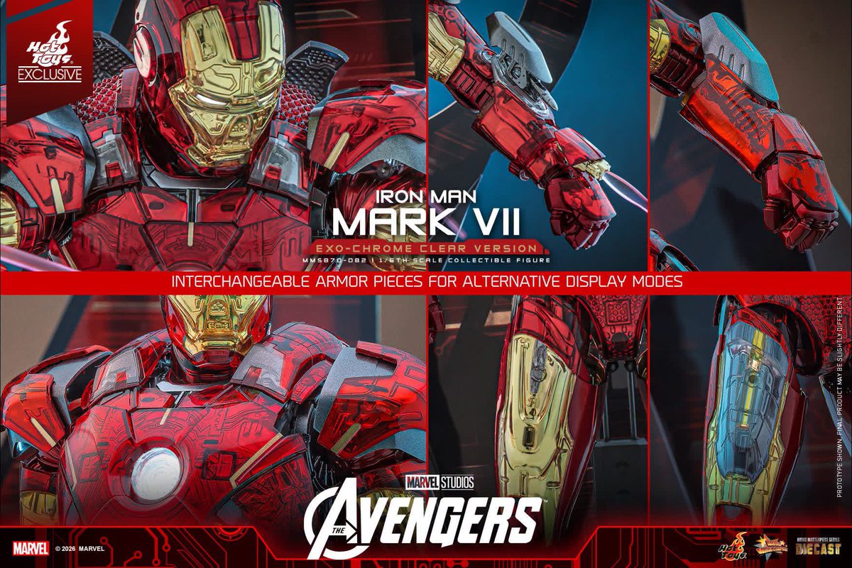 6thscale_KaWu's tweet photo. 【The Avengers - 1/6th scale Iron Man Mark VII (Exo-Chrome Clear Version) Collectible Figure [Hot Toys Exclusive]】

New announcement!

Part 4

#IronMan #MarkVII #ExoChromeClearVersion #HotToysCollectibles #HotToysExclusive https://t.co/Q9L0pzJ3NW