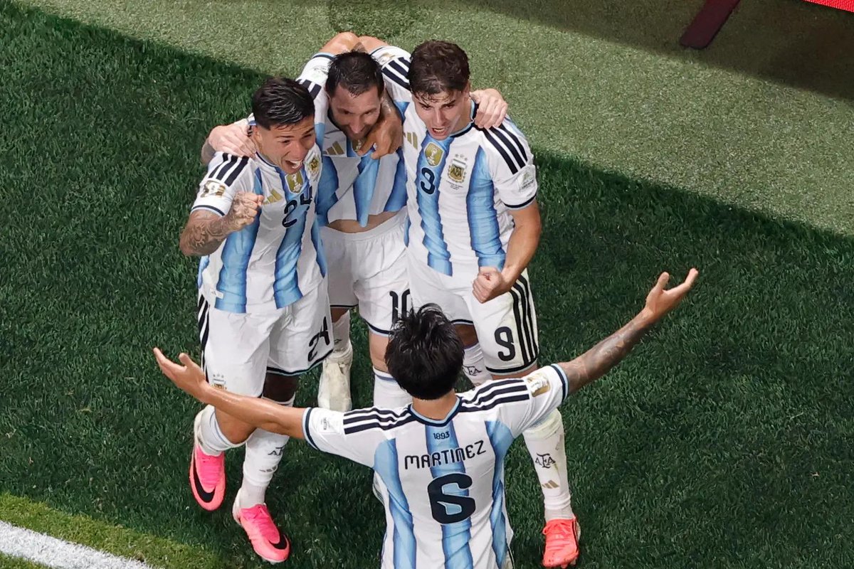 timesofindia's tweet photo. #InPics | Lionel Messi inspires another World Cup classic! Argentina fought back from two goals down to defeat Egypt 3-2 in a thrilling Round of 16 clash, sealing their place in the FIFA World Cup 2026 quarterfinals. ⚽🔥
Catch every update on the TOI App 👉 https://t.co/ogFaRsUKyn

#LionelMessi #Argentina #FIFAWorldCup #WorldCup2026 #ARGvsEGY #Football #Soccer