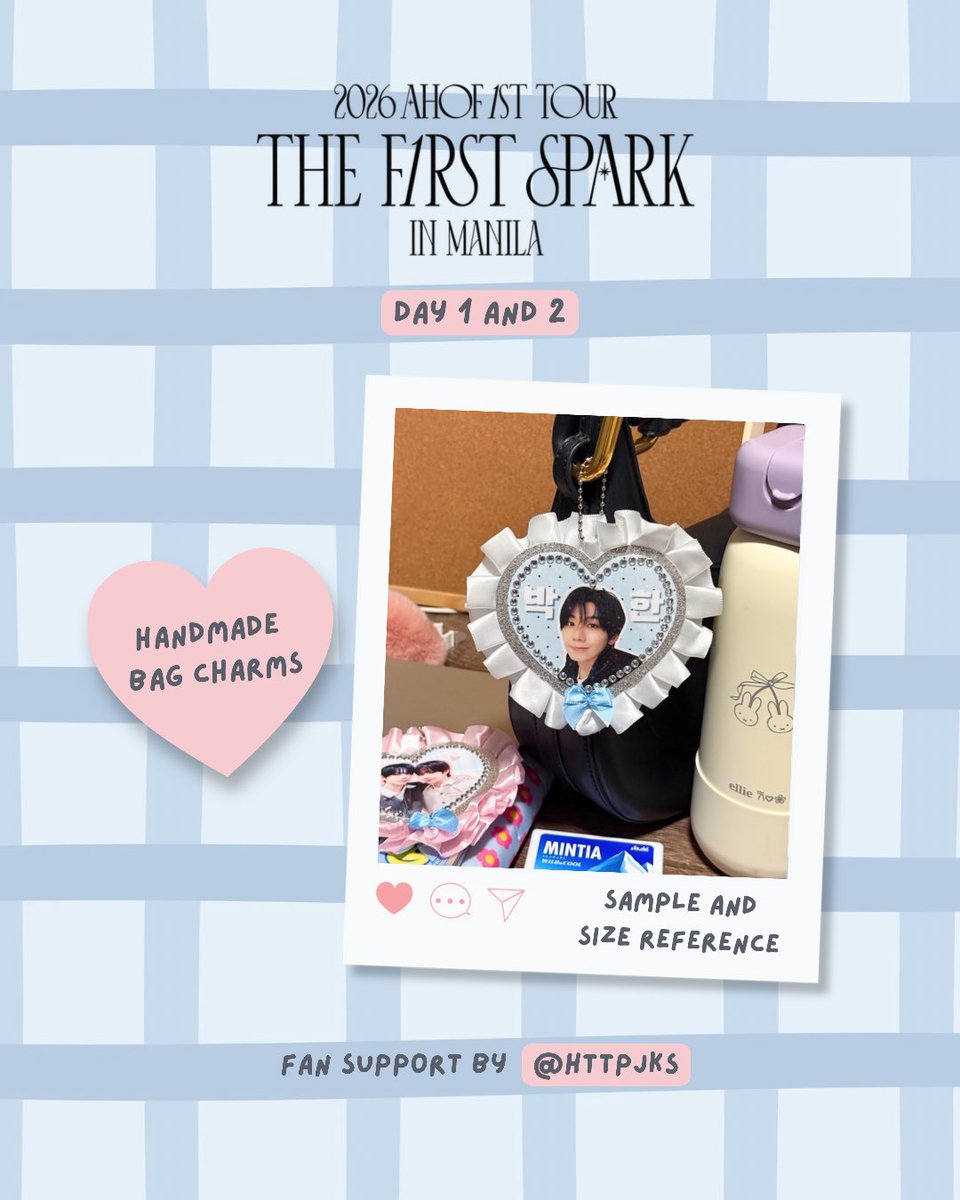 httpjks's tweet photo. ✧ AHOF THE FIRST SPARK IN MANILA ✧
— 𝘧𝘢𝘯 𝘴𝘶𝘱𝘱𝘰𝘳𝘵 𝘣𝘺 @httpjks ⏾⋆.˚

⌗ 1:1 and random [limited qty; handmade!]
⌗ oomfs have prio hehe lmk which design so i can reserve!
⌗ like and rt, show post to claim 
⌗ open for trades on the day 

#THE_FIRST_SPARK_IN_MANILA https://t.co/5OxMFi9apD