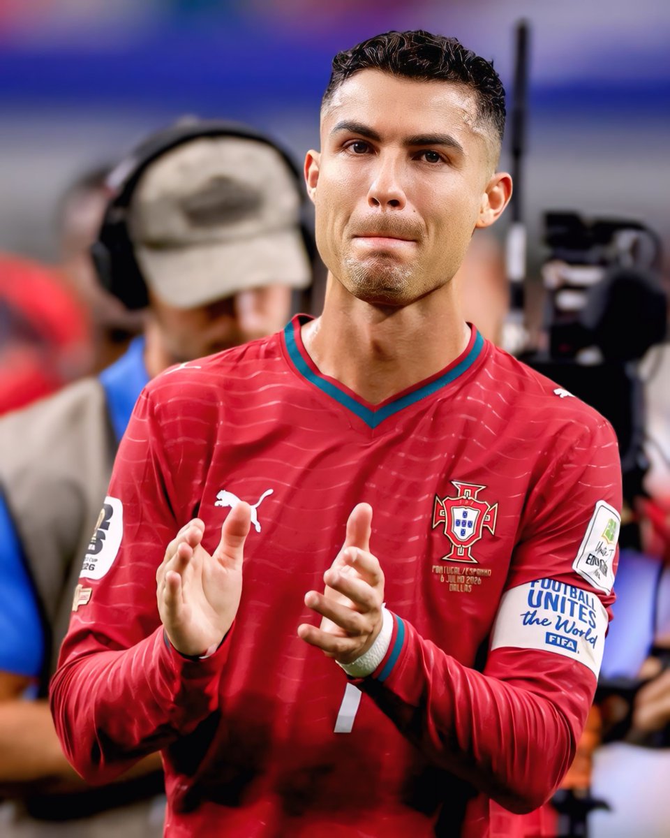 abdullahiman24's tweet photo. Portugal were knocked out of the 2026 FIFA World Cup after losing 1-0 to Spain in the last 16. Cristiano Ronaldo's national team career may be coming to an end.Thank you Cristiano Ronaldo for making football so enjoyable.🇵🇹🖤 https://t.co/dvCHY46vAz