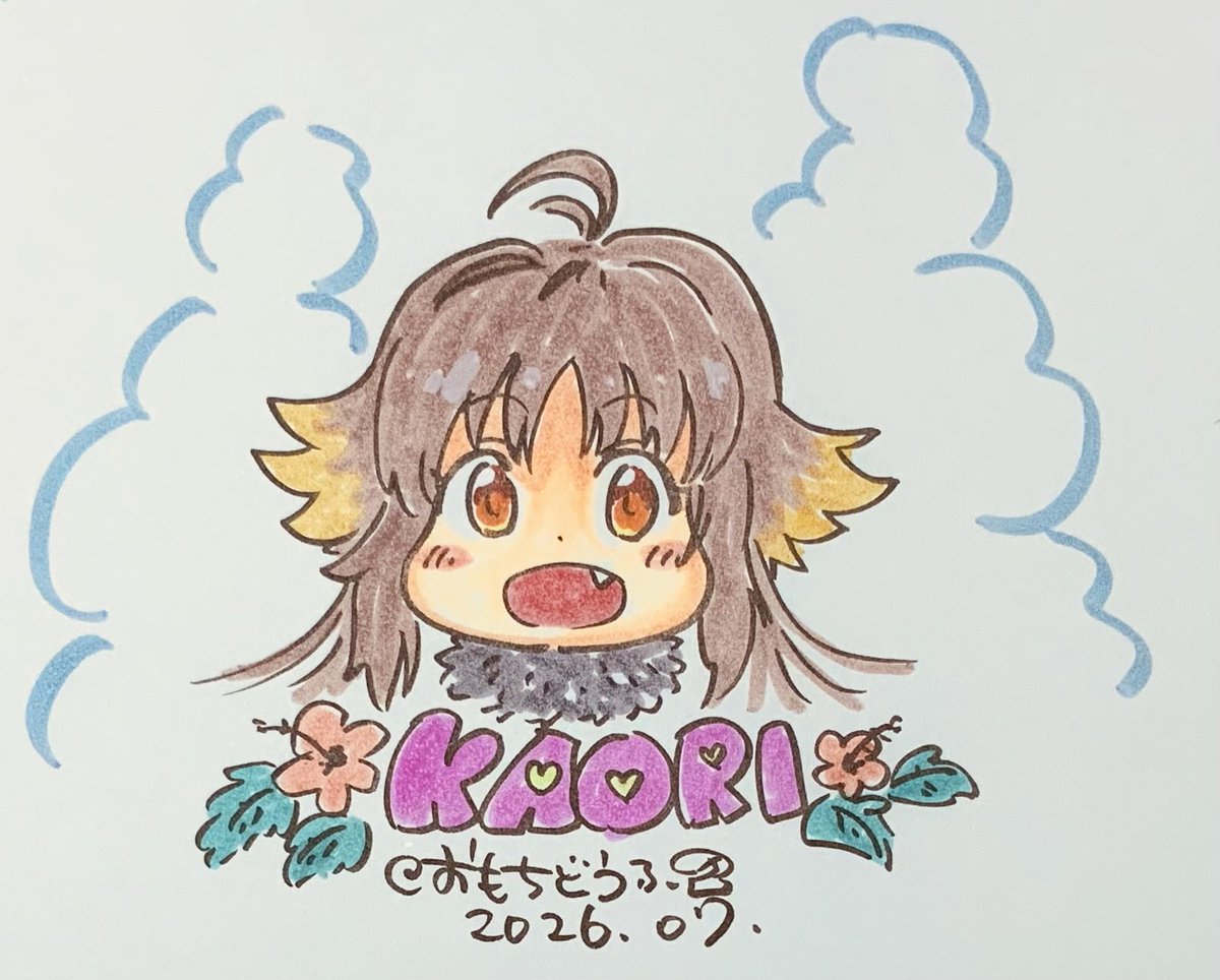 Hamster5656's tweet photo. カオリちゃんの夏が来たさ〜♪(*´-`)ﾉﾉ🌺✨

#プリコネR #アナログイラスト （マーカー） https://t.co/cVHF7ogujs