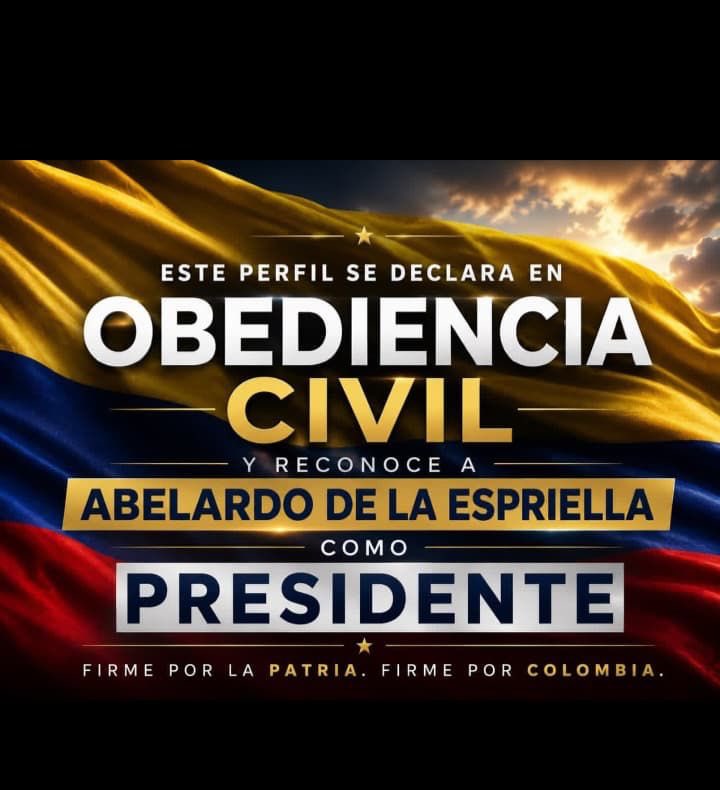 efrainegrette's tweet photo. Me declaro en OBEDIENCIA CIVIL y reconozco a @ABDELAESPRIELLA @AbelardoPTE como mi presidente #FirmesPorLaPatria https://t.co/pNmAWI1RuZ