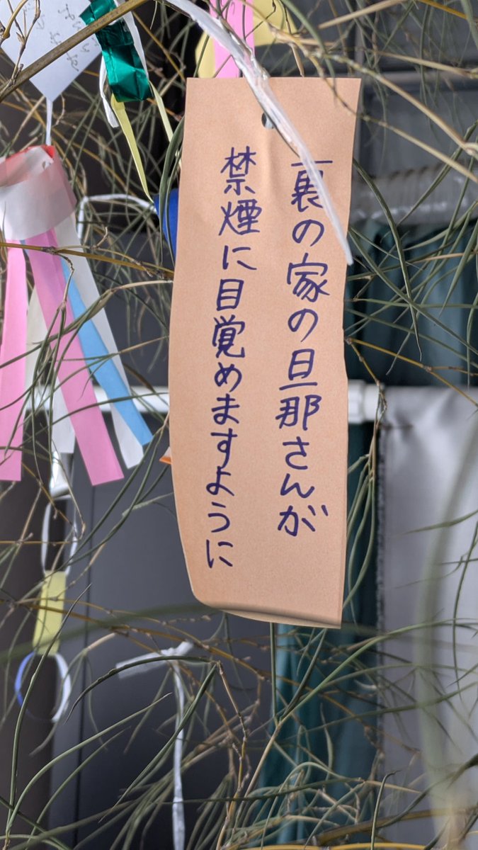 ASTB_info's tweet photo. 就労支援事業所ASHITABAです☺️

昨日は七夕でしたね🎋
皆の願い事を一部をご紹介😁

ハンドメイドの技術向上を願う利用者さんやお笑い技術の向上を願う利用者さんも😄

あれ？お料理宣言をする利用者さんや呪いをかけるスタッフもいますね😅

#稲沢市　#見学受付中　#B型事業所　#利用者募集中 https://t.co/Qcm0z0PS0G