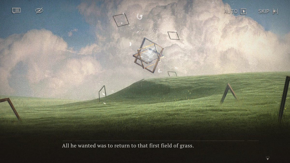 heehefrogge's tweet photo. When Enigma entered the tower, the surroundings changed based on his thoughts and it showed a grass field. Greta always told him to mow the lawn, back before the storm arrived, when they still had that sense of normalcy.

His subconscious, his wish, he just wants to be home. https://t.co/pQ7w1DX0jY