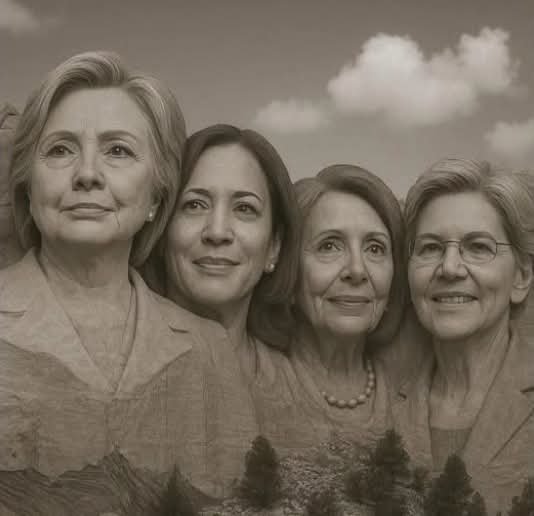 Sassafrass_84's tweet photo. Caption this. I'll go first. 

Mount Twatopotamus just got a new face. Welcome to the squad Kamala, Hillary, Nancy, Liz &amp; the whole herd are proud. No chisels were harmed... but a lot of common sense was.

Whatchu got? https://t.co/TC3JzwZ4Au