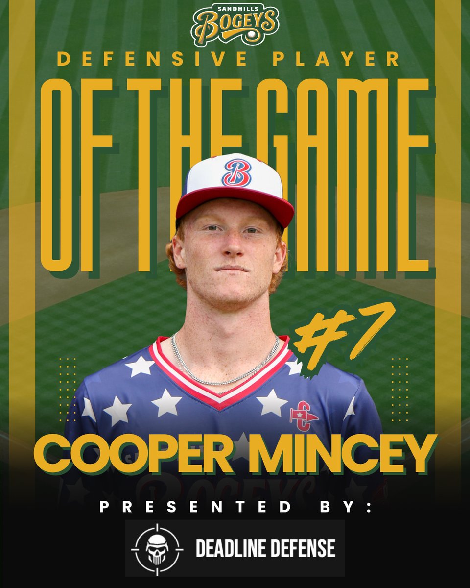 BogeysONSL's tweet photo. DEFENSIVE PLAYER OF THE GAME
Congrats to #7 Cooper Mincey on earning tonight’s Defensive Player of the Game! 👏
Presented by Deadline Defense. #GoBogeys #DefensivePlayerOfTheGame https://t.co/E6q0JKcYjf