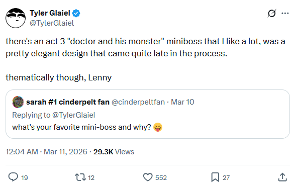 GenesyRick's tweet photo. @strangetransgal I like how the boss fight against him plays out at least. So does Tyler, it's his favorite miniboss in terms of mechanical design. https://t.co/DMvLq3aboI