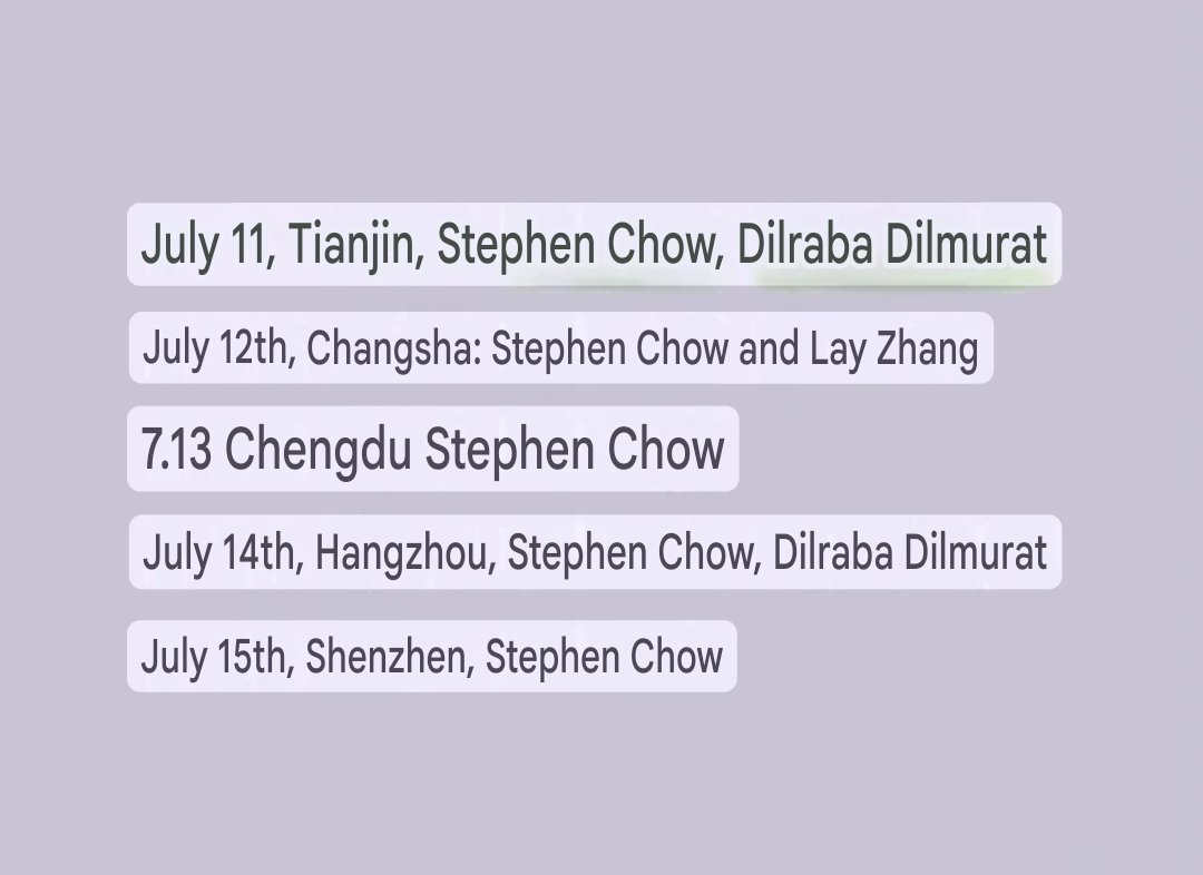 Rebaxx63's tweet photo. #KungfuSoccer 
Released nationwide on July 11th!
#Dilraba
The roadshow schedule is here! City special competitions are about to begin, with surprises and high-energy gatherings. Audiences are cordially invited to witness hilarious moments up close
Really?😯 https://t.co/qT9ChxmU0w