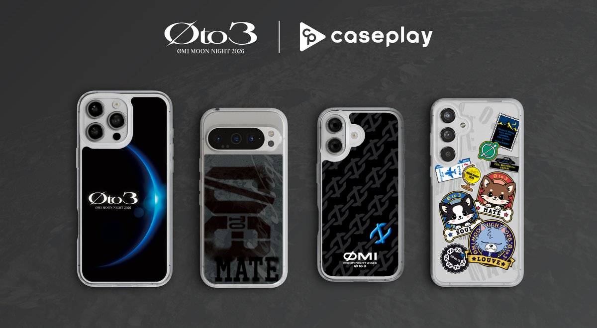 ETS__OFFICIAL's tweet photo. 【📢】CASEPLAY× ØMI 

ØMI MOON NIGHT 2026 "Ø to 3"
スマートフォンケースがCASEPLAYにて販売決定📱

🗓️販売期間：7/14(火)12:00～9/30(水)23:59
※EXILE TRIBE STATIONでのお取り扱いはございません。

▼詳細はこちら
🔗https://t.co/reNZSnLvbM

@HIROOMI_3JSB_ 
#Øto3
#EXILETRIBESTATION
#ETS
#トラステ