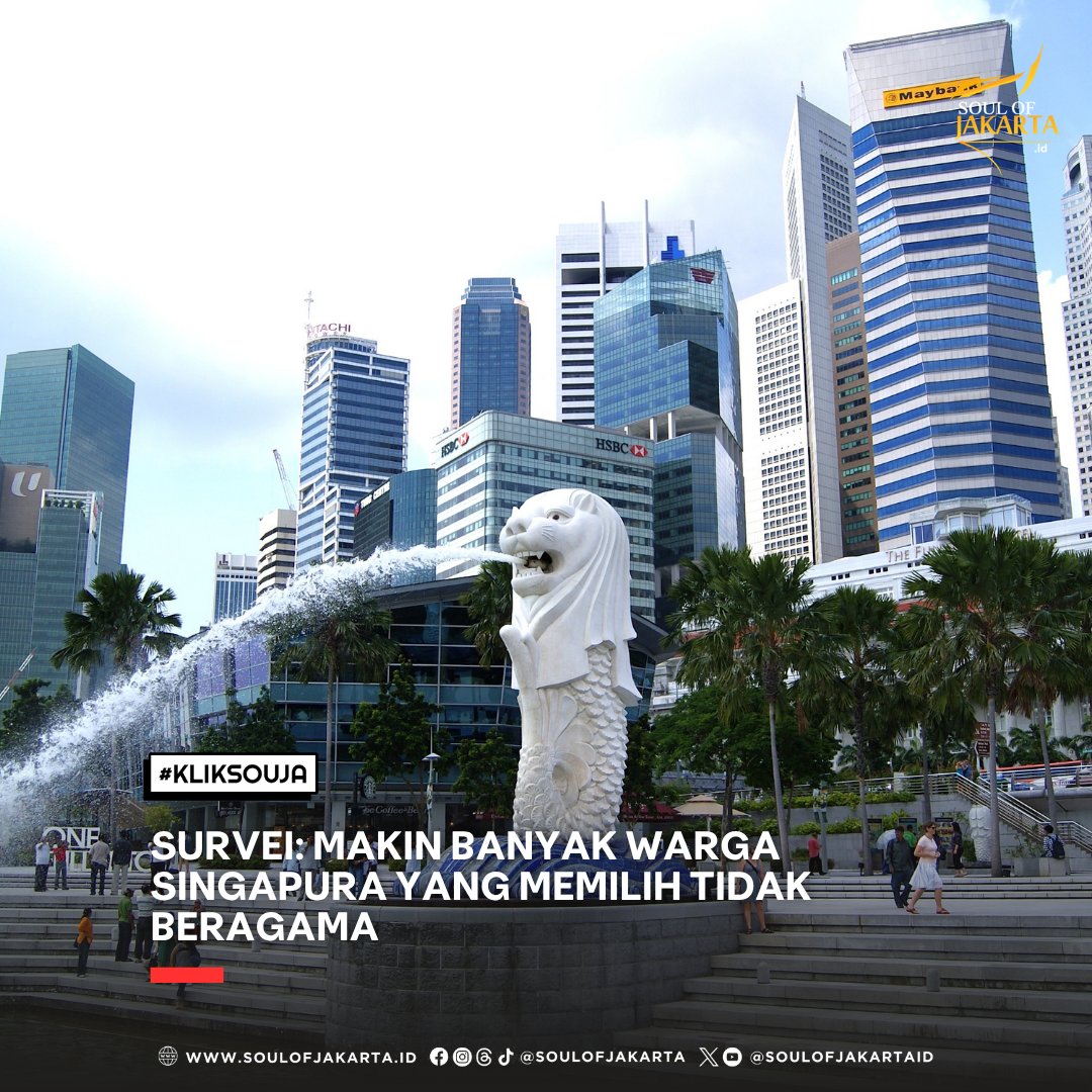 soulofjakartaid's tweet photo. Survei terbaru Singapura catat lonjakan signifikan warga tanpa afiliasi agama hingga menyentuh angka 23,9% dari total populasi.
https://t.co/kHTOtsHeOE
#singaporenews #infoglobal #beritainternasional #faktadunia #sosiologi #souja #soulofjakarta #kliksouja https://t.co/1aW2OB1oMH
