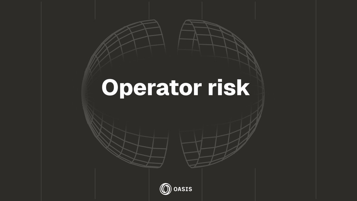 Aidee__girl's tweet photo. The next major security challenge in DeFi isn’t smart contracts.

It’s operator risk.

Every “decentralized” application still depends on operators whether it’s a sequencer, oracle, multisig, or frontend. That hidden layer of trust is where many of the biggest risks still exist.

A perspective inspired by @OasisProtocol. 🧵👇
