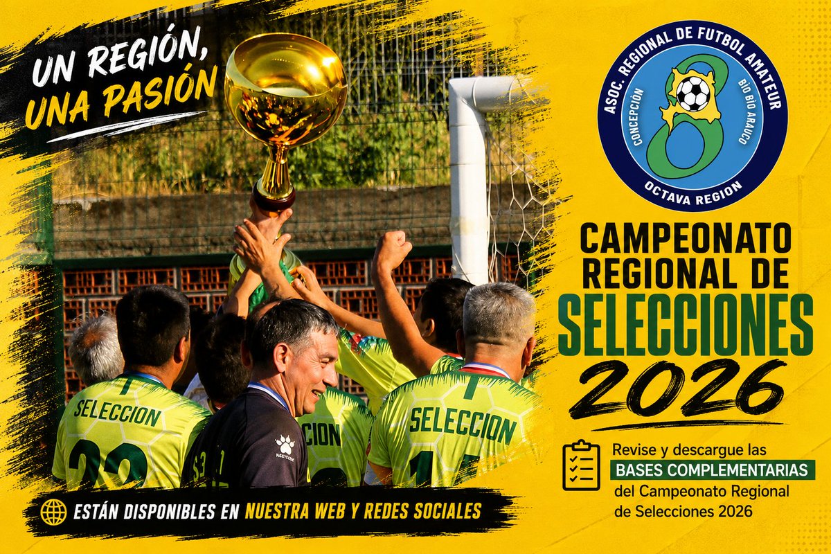 anfaregional's tweet photo. Revise y descargue las Bases Complementarias del Campeonato Regional de Selecciones 2026, a jugarse en las series honor y juvenil:
https://t.co/q8qVu5jkXB https://t.co/7UHgFuBCHh