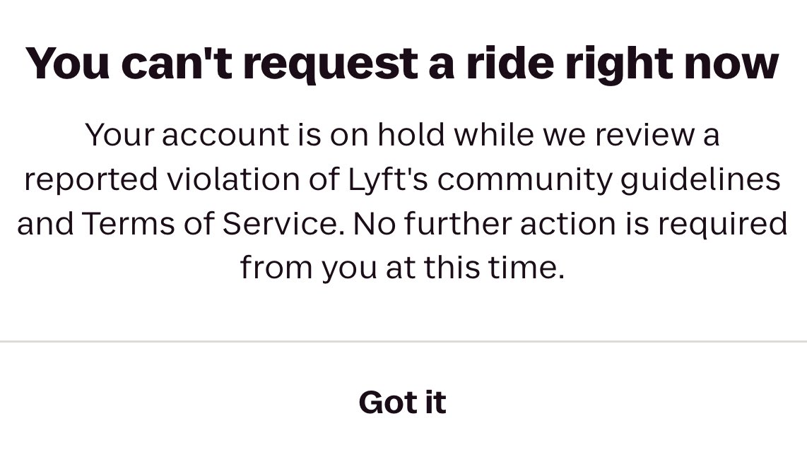 CV_Dalcher's tweet photo. 🚨 This is what happens when a woman talks back to a ride-sharing company that offers ‘women-only’ / ‘non-binary’ services and includes men in the ‘non-binary’ category.

They block your account.

Anything to say, @lyft ? @AskLyft ? https://t.co/e06xMJtwF6