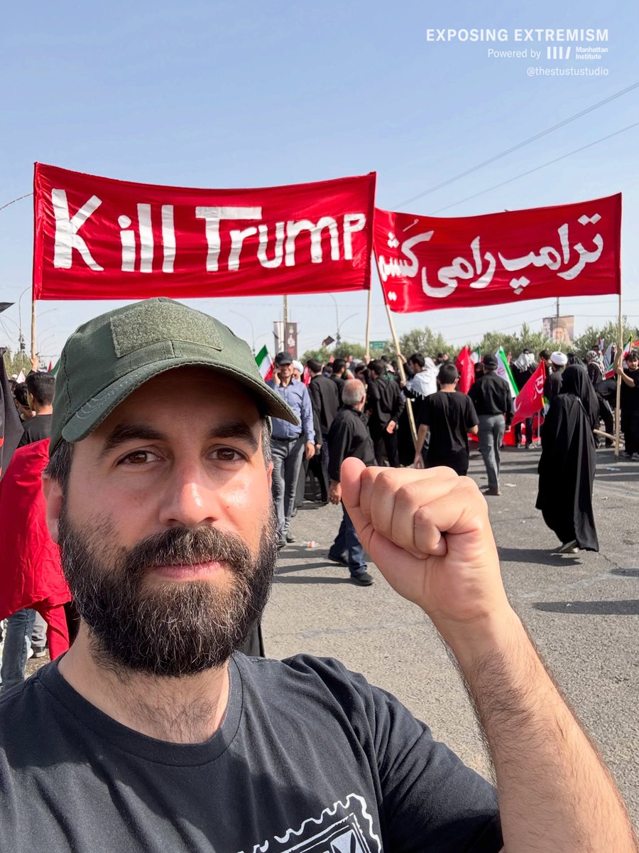 thestustustudio's tweet photo. The strangest thing about Chris Helali is not the Iran trips or reportedly being on a no-fly list.

It is that the American Communist Party figure is technically a government official: High Bailiff of Orange County, Vermont.

Anyway, here he is in Iran with a “Kill Trump” sign. https://t.co/rDdwsSfh5d