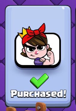 OCTkingfall's tweet photo. For 250 gems I got this Princess (Legendary Troop card) emote from the shop in #ClashRoyale ! https://t.co/6RWsZXcCjm