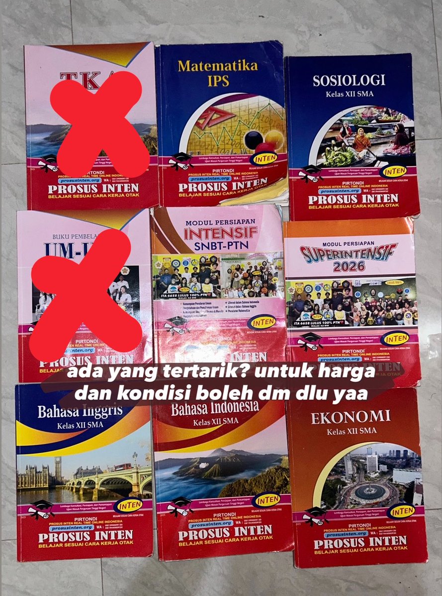 Vnscldd's tweet photo. WTS/PRELOVED buku intensif/superintensif inten dan wangsit (BELUM TERSENTUH MASIH SANGAT BERSIH) 

boleh dm untuk kondisi dan harganya yaa, for fast respon boleh chat wa di 081231595507 yaa
#zonauang #zonajajanᅠᅠᅠ #bukuinten #preloved #wts #interests https://t.co/QTwa5NW2CJ