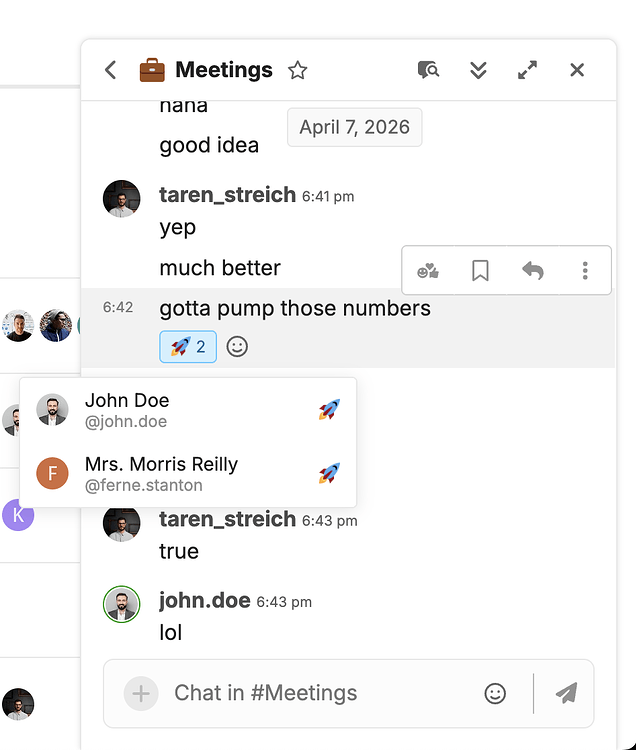 discourse's tweet photo. The new reactions popup has landed!

We're adding a new reactions popup in chat that makes it easy to see everyone who reacted to a message. 🧵 https://t.co/ViswZEU3vL