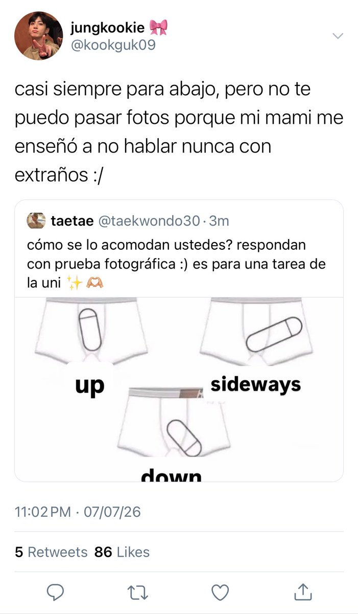 vkevermore's tweet photo. <𝟑 .ᐟ one tweet au #kookv
¿cómo te la acomodas? • ￼￼￼❓🍆 https://t.co/Nno3DB8TaM