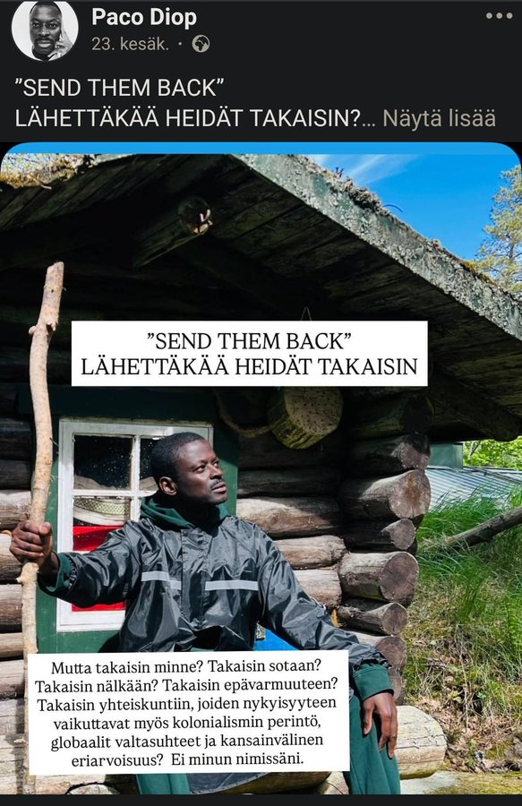 Anteryasa_fi's tweet photo. Senegaliin, Paco, Senegaliin. Et ole koskaan kokenut sotaa, nälkää ja epävarmuutta. 

Vasemmistoliiton Paco Diop kuuluu Senegalissa maata johtavaan enemmistöön, wolofeihin, jotka ovat vuosisatojen ajan muslimeina orjuuttaneet muita ja myyneet orjia transatlanttiseen orjakauppaan. https://t.co/b1ogV8zGwO