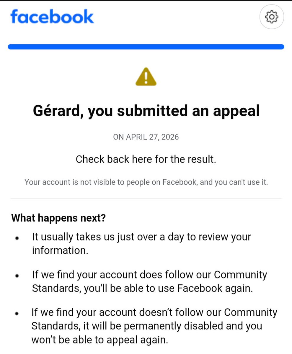 gerardvanschip's tweet photo. Longest "just over a day" of my life @facebook @Meta https://t.co/EjrP4uIEJn