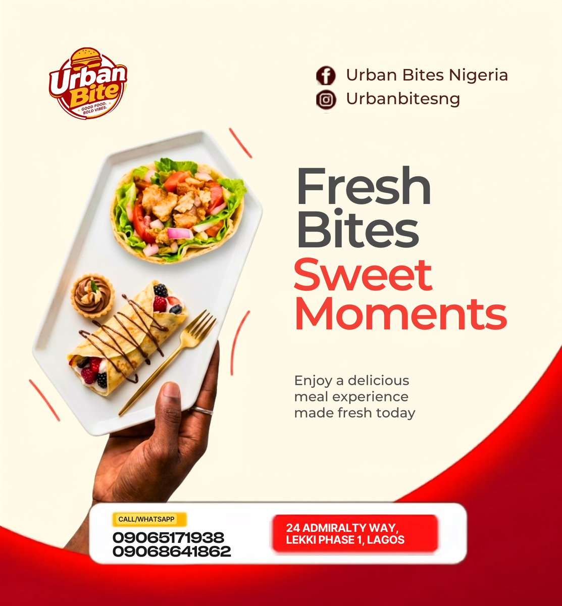Goodluckvisual's tweet photo. Social media designs crafted for Urban Bite 🍔🎨
From bold flyers to scroll-stopping visuals — every slide designed to make cravings impossible to ignore. This is what Elite Visual brings to the table.
Need designs that make your brand pop? Send a DM, let's work. 📩 https://t.co/vmjY0GEJHW