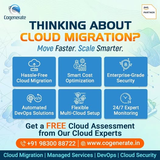 cogeneratetech's tweet photo. #CloudMigration #AWSPartner #CloudConsulting #ManagedCloudServices #Cogenerate

Thinking about cloud migration?
Move faster and scale smarter with Cogenerate's expert cloud solutions.

Checkout this post: https://t.co/fzylcIgy1G

📞 +91 98300 88722
🌐 https://t.co/Olm7sJCVMT https://t.co/hBfnO2uxo6