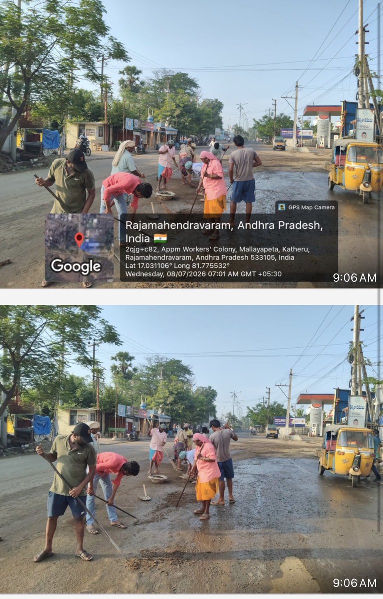Jahnavi_G's tweet photo. Thank you, @RMCoffice, for the prompt response and the detailed plan of action. We hope the Bund Road strengthening is completed as early as possible so that heavy sand vehicles can be diverted back. Until then, kindly ensure regular road maintenance, daily cleaning, and strict enforcement against overloaded vehicles to reduce the inconvenience faced by residents. 

We sincerely appreciate today’s cleaning efforts (photos attached) and the prompt response to the concerns raised by residents. 🙏
Looking forward to a permanent solution. Thank you once again @naralokesh