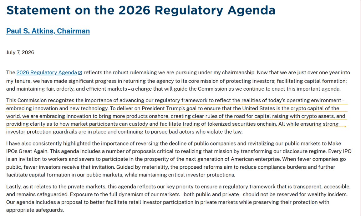 BankXRP's tweet photo. JUST IN: SEC plans to release its crypto safe harbor proposal for public comment as early as this month 🇺🇸
The framework would give broad exemptions for tokenized securities and DeFi, cutting enforcement risk for on-chain activity 👀

Regulatory clarity finally catching up to the industry 🔥
$XRP $BTC #SEC
