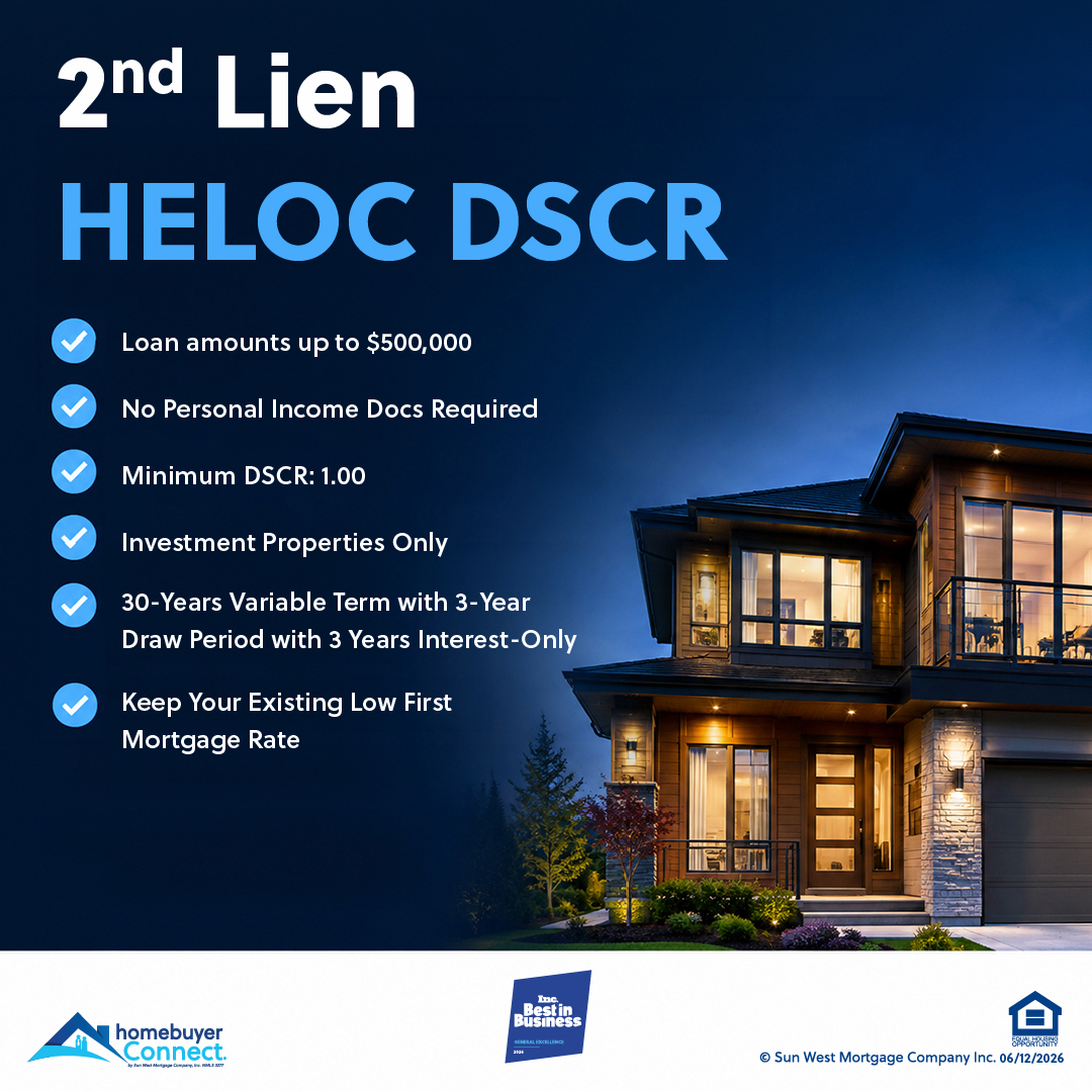 SW_HBConnect's tweet photo. 🏡💰 Don’t let the equity in your investment property stay idle?

You may be able to access cash without touching your low first mortgage rate! 🙌

The 2nd Lien HELOC DSCR can help investors leverage equity smarter — without a full refinance. 🚀 https://t.co/c0O91wJJ4R