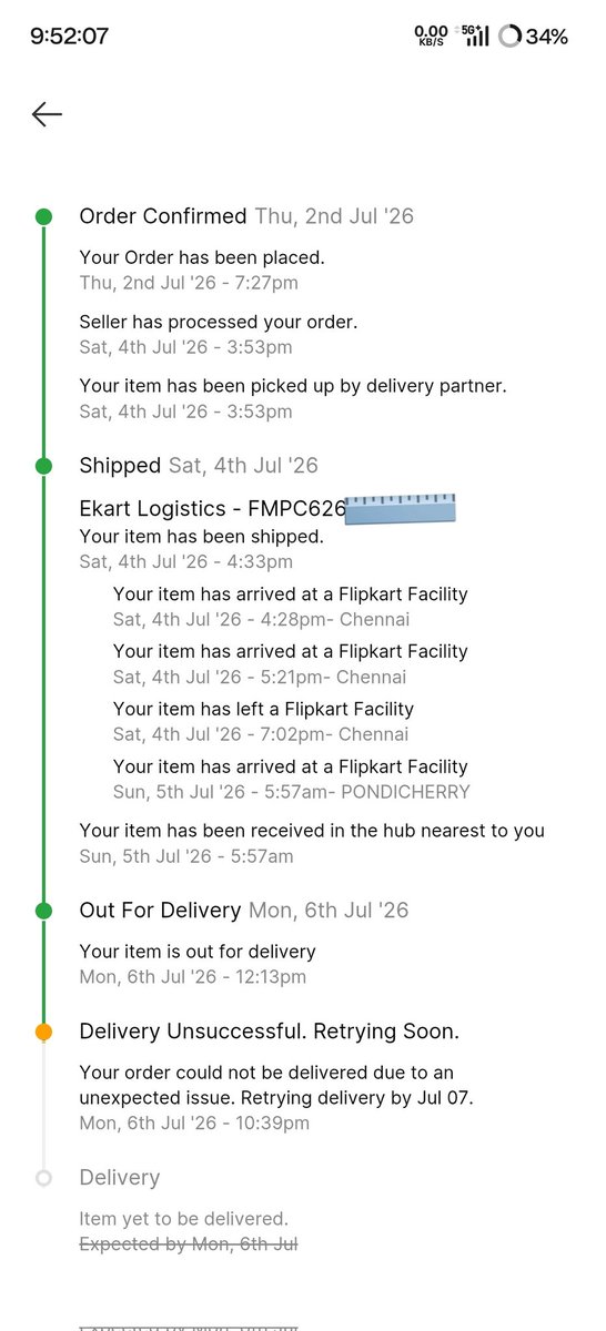 its_samraj's tweet photo. Hey @Flipkart can u check this. How many days u needed to deliver the package which is in ur warehouse. If delivery person not available in my loc means call me I'll pick up at ur warehouse. This is 4th order.. jst lyk that cancelling the order is not gud for u @flipkartsupport https://t.co/HfcxLTrRwo